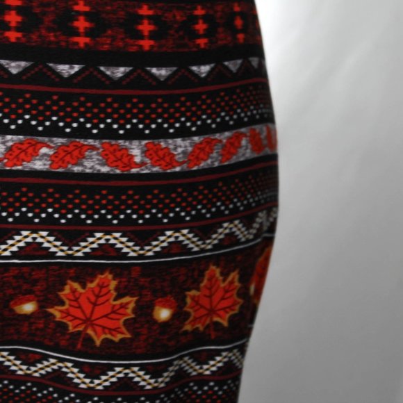 Autumn Fall Thanksgiving Pumpkin Leaf Leggings Size Large - Picture 5 of 7